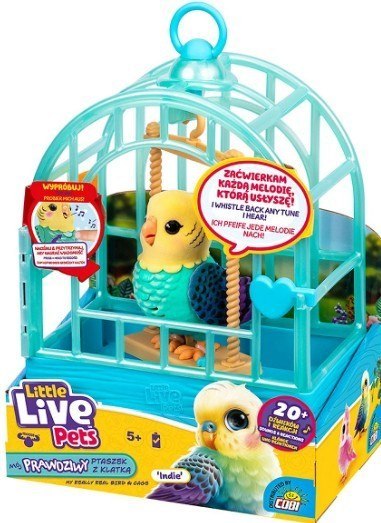 Figurka interaktywna Little Live Pets - Mój prawdziwy ptaszek błękitno-żółty