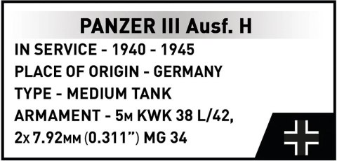 Klocki Panzer III Ausf.H 963 elementy