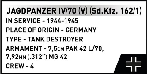 Klocki Jagdpanzer IV/70 (V) (Sd.Kfz.162/1) 1024 elementy