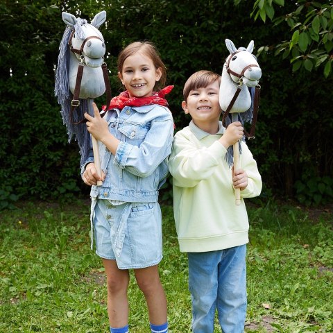 Koń na kiju Hobby Horse HOPPIHORSE A4 szary, maść siwa Tootiny
