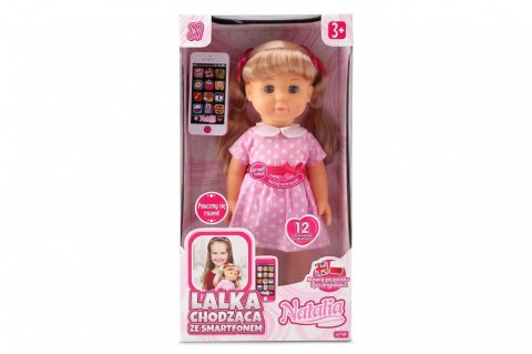 Lalka Natalia chodząca ze smartfonem 41cm Artyk