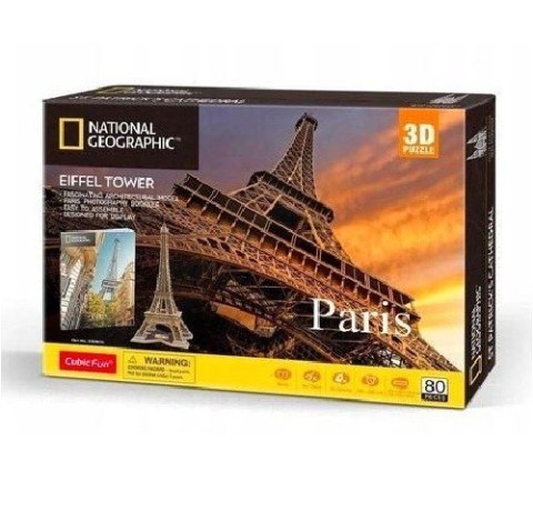Puzzle 3D National Geographic Paryż Wieża Eiffla 80 elementów